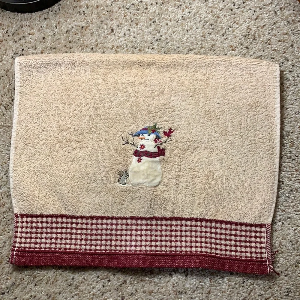 Holiday Snowman Decorative‎ Hand Towel